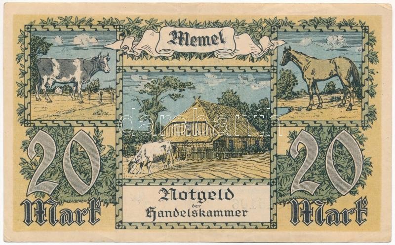 Memel-vidék 1922. 20M T:III Memel Territory 1922. 20 Mark C:F Krause P#6 - Image 2