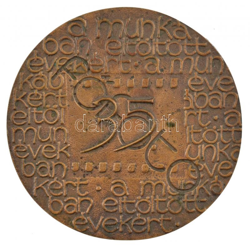 Ligeti Erika (1934-2004) DN 'Főfotó - Munkában eltöltött évekért - 35' kétoldalas, öntött bronz plakett (76,5mm) T:2 patina