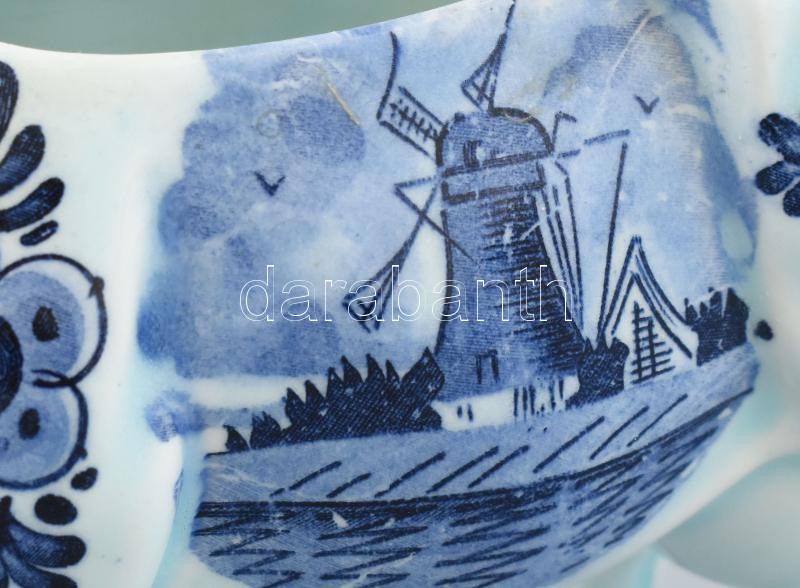 DBL Boci formájú tejkiöntő, mázas kerámia, jelzett, apró kopásokkal, sz: 20 cm - Image 3