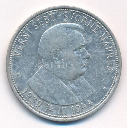 Szlovákia 1944. 50K Ag 'Függetlenség 5. évfordulója' T:2 patina Slovakia 1944. 50 Korun Ag '5th Anniversary of Independence' C:XF patina Krause KM#10