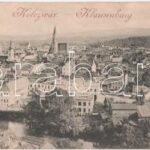 1900 Kolozsvár, Cluj; Három részes kinyitható panorámalap / 3-tiled folding panoramacard (hajtásnál szakadt / bent til broken)