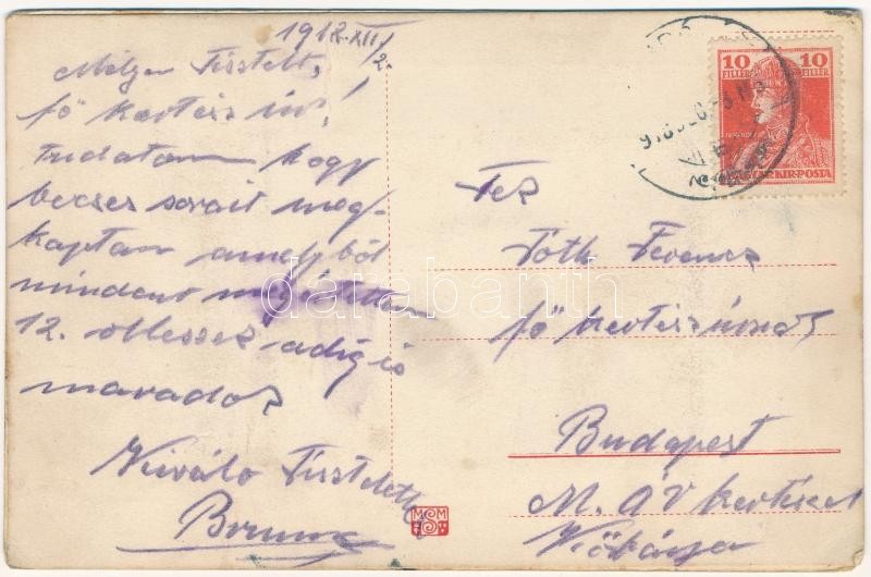 1918 Dombóvár, vasútállomás. Leporello belül Szolgabíróság, Kapos híd, régi várrom, Vásártér (fa) - Image 2