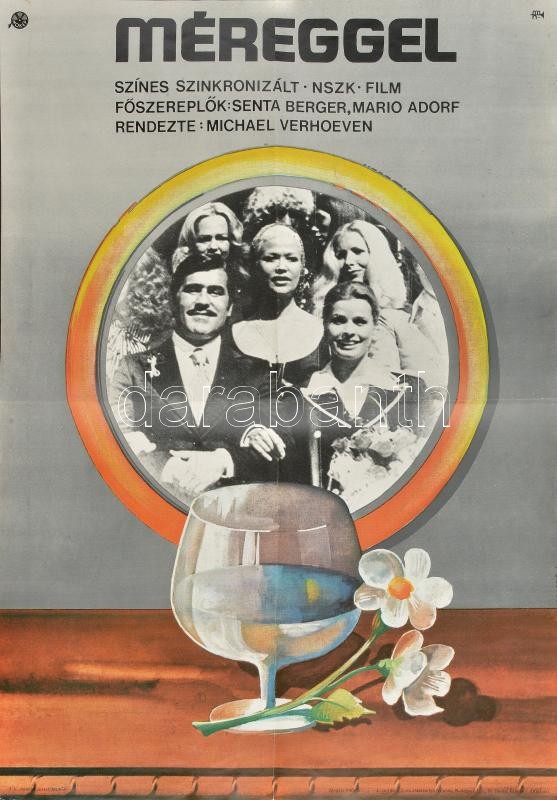 1976 Méreggel, NSZK film, MOKÉP plakát, hajtott, 56×39 cm
