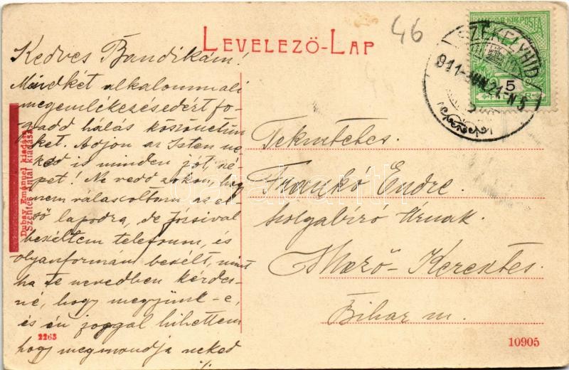 1911 Székelyhíd, Sacueni; Millenniumi emlékmű. W.L. (?) 2263. Dubay Emánuel kiadása / Millennium monument (EK) - Image 2