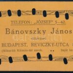 Bánovszky János éttermei, Bp. Reviczky utca ebédjegy