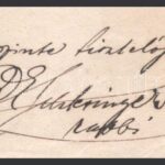 1921 Monor, Rabbiság, mint anyakönyvi hivatal fejléces papírjára a rabbi által aláírt levél - Image 2