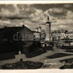Giurgiu, Gyurgyevó, Gyurgyó; Centrul orasului, La Furnica / main square, shops. Foto Royal, photo (fa)