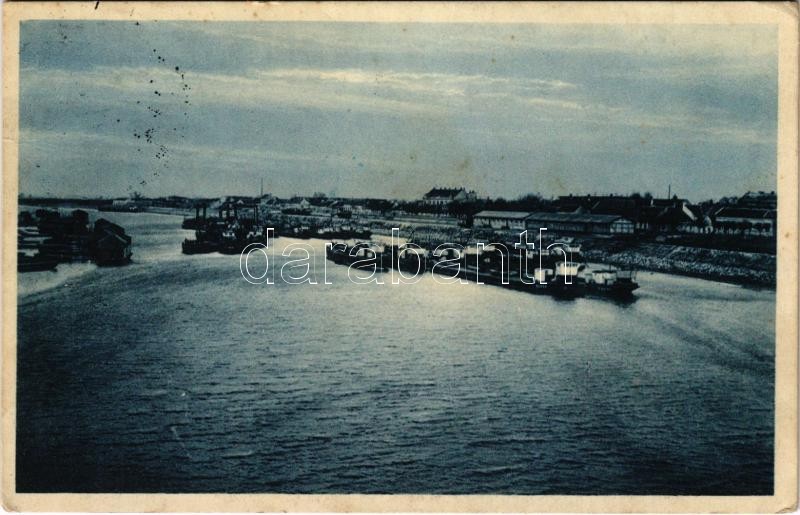 1931 Komárom, Komárnó; Duna, kikötő / Danube, port