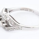 14k fehérarany (Au) gyűrű cca 0,5 ct gyémánttal, jelzett, 3,4 g, m: 55 - Image 2