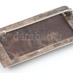 Régi szovjet ezüst (Ag) bross, ásvánnyal, jelzett. 5x2,5 cm - Image 2