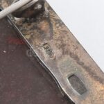 Régi szovjet ezüst (Ag) bross, ásvánnyal, jelzett. 5x2,5 cm - Image 3