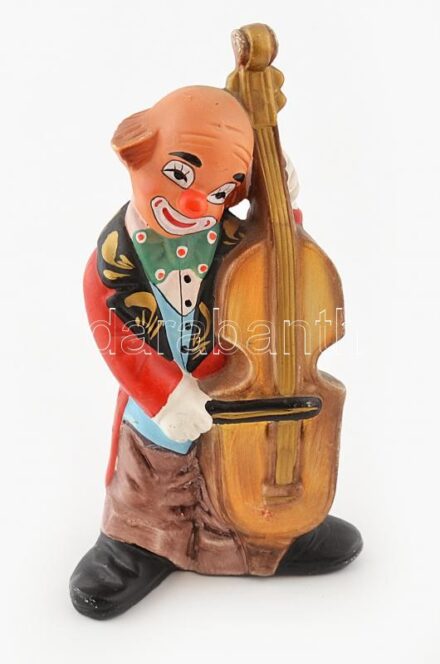 Bohóc figura, Festett kerámia. 22 cm