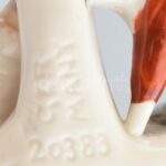 Esernyős fiú jelzett német porcelán figura. Kis kopással 10 cm - Image 2