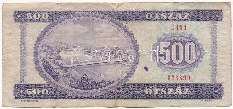 1975. 500Ft T:III beszakadások, fo. Adamo F41 - Image 2