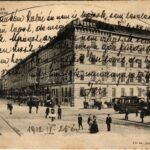 1912 Budapest VIII. Mária Terézia laktanya, villamos a körúton és az Üllői úton is. Divald Károly 141. sz. (fl)