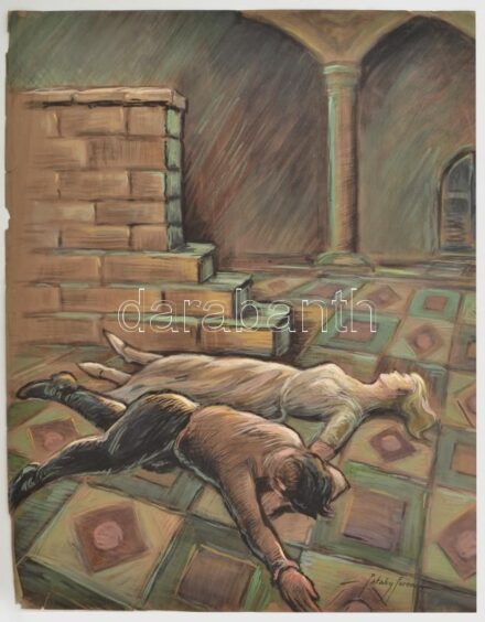 Pataky Ferenc (1897-?): Rómeó és Júlia. Pasztell, papír, jelzett, lap széle kissé sérült, 60x47,5 cm