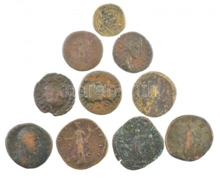 Római Birodalom 10db gyenge állapotú bronz érméből álló tétel, közte hamisak is! T:3-4 Roman Empire 10pcs bronze coin lot in weak condition, between them fakes! C:F-G