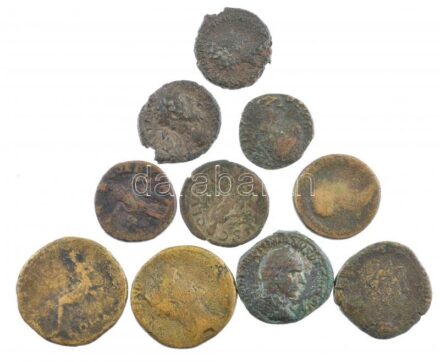 Római Birodalom 10db gyenge állapotú bronz érméből álló tétel, közte hamisak is! T:3-4 Roman Empire 10pcs bronze coin lot in weak condition, between them fakes! C:F-G