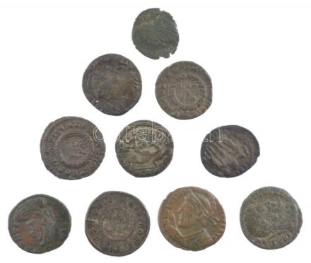 Római Birodalom 10db-os bronz érmetétel a III-IV. századból T:2-3 Roman Empire 10pcs bronze coin lot from the 3rd-4th century C:XF-F