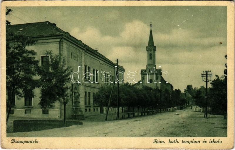 Dunaújváros, Dunapentele, Sztálinváros; Római katolikus templom és iskola (gyűrődés / crease)