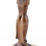 Sztrákos László (1954): Melancolia, öntött, patinázott bronz, márvány talapzaton. m:30 cm, Jelezve: Sztrákos. Számozott: 1/1. - Image 3