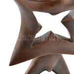 Sztrákos László (1954): Táncoló sámán, öntött, patinázott bronz, márvány talapzaton. m:40 cm, Jelezve: Sztrákos - Image 3
