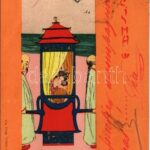 1900 Geisha III. / Asian style Art Nouveau. Christoph Reißer's Söhne Wien litho s: Raphael Kirchner