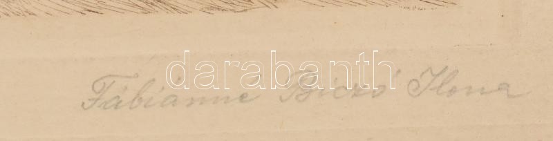 Fábiánné Biczó Ilona (1886-1970): Memento az I. világháború után. Sarkain sérülésekkel. Rézkarc, papír, jelzett. 23x36 cm - Image 2