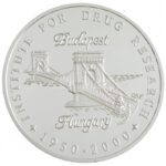2000. 'Gyógyszerkutató Intézet Budapest 1950-2000' kétoldalas fém emlékérem (42,5mm) T:PP - Image 2