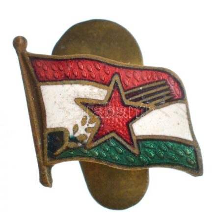 ~1950. Magyar Dolgozók Pártjának zománcozott bronz gomblyukjelvénye (15x15mm) T:1-