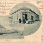 1901 Komárom, Komárno; Komárom-Újváros, Országút, Igmándi út, Sárkány Ignác üzlete. Hacker Richárd kiadása / street view, shop (kis szakadás / small tear)