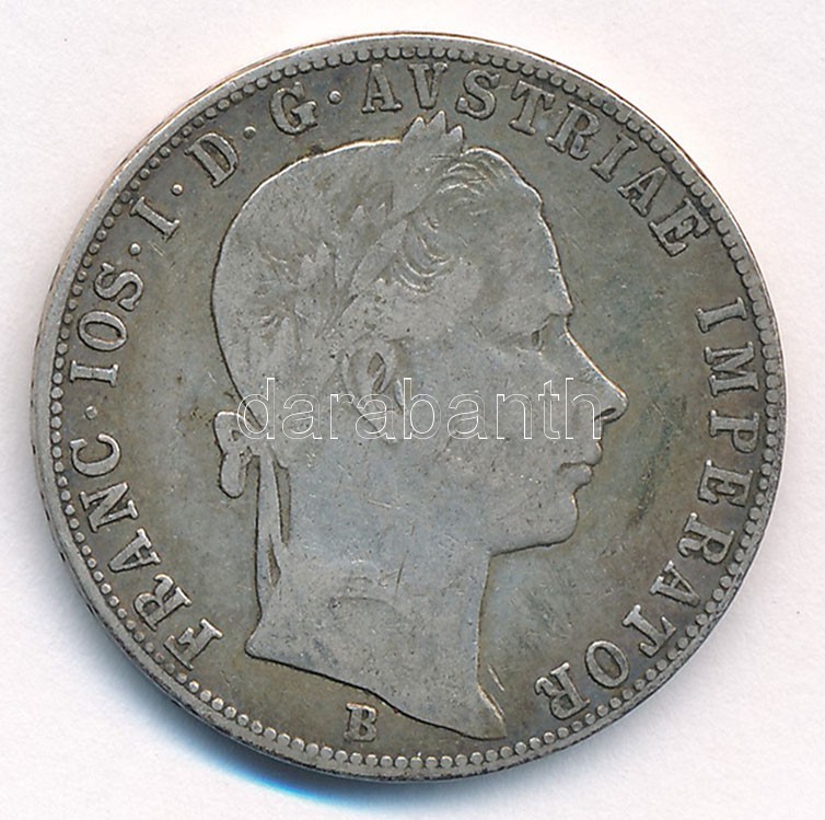 1858B 1Fl Ag 'Ferenc József' T:2-,3 Adamo M14