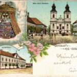 1903 Kiscell, Celldömölk; Római katolikus templom, klostrom. Fischer G. 99. Art Nouveau, floral, litho (EK)