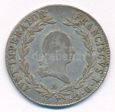 Ausztria 1823A 20kr Ag 'I. Ferenc' T:2-,3 patina Austria 1823A 20 Kreuzer Ag 'Franz I' C:VF,F patina Krause KM#2143