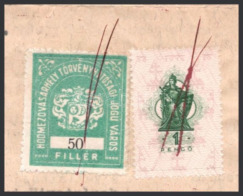 1940 Hódmezővásárhelyi városi illetékbélyeggel ellátott ajánlat - Image 2