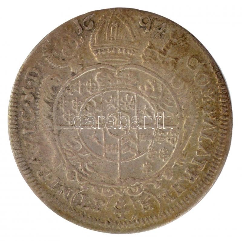 Német Államok / Boroszló 1694LPH 15kr Ag 'Ferenc Lajos' (6,26g) T:2 / German States / Breslau 1694LPH 15 Kreuzer Ag 'Franz Ludwig' (6,26g) C:XF Krause KM#183 - Image 2