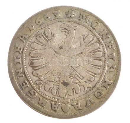 Német Államok / Szilézia-Liegnitz-Brieg 1663. 15kr Ag 'Krisztián' (6,04g) T:3 German States / Silesia-Liegnitz-Brieg 1663. 15 Kreuzer Ag 'Christian' (6,04g) C:F