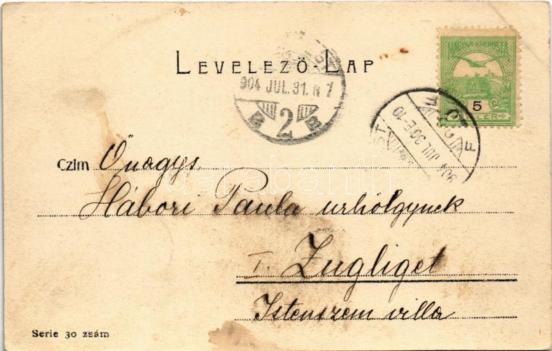 1904 Budapest I. Tabán, Szent Gellérthegyi tájkép, utcakép / Aussicht vom Blocksberg (fl) - Image 2