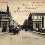 1904 Budapest XIII. Lipót körút, Margit híd, villamos (EK)