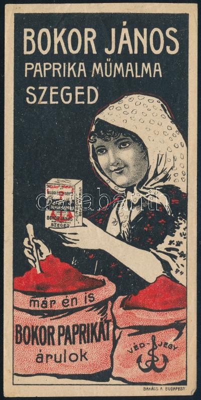 Bokor János paprika műmalma számolócédula