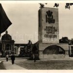 1942 Budapest XIV. Budapesti Nemzetközi Vásár 'Háborús Vásár' a Városligetben + 'Egység, fegyelem, munka, győzelem' So. Stpl