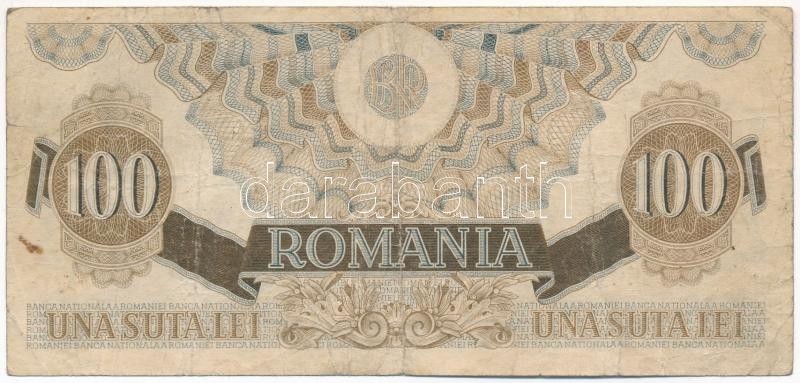 Románia 1947. 100L 'F.10 865010' T:III- folt Romania 1947. 100 Lei 'F.10 865010' C:VG spot Krause P#67 - Image 2