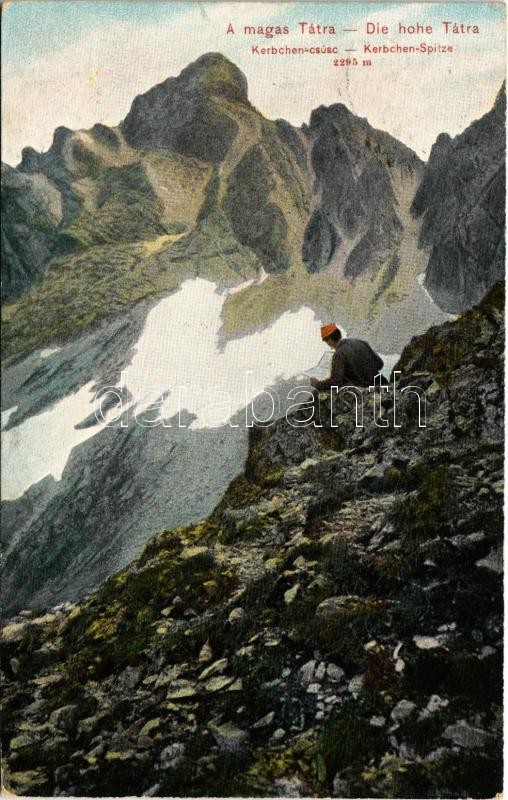 1907 Tátra, Magas-Tátra, Vysoké Tatry; Kerbchen-csúcs. Dr. Trenkler Co. Tát. 45. / Kerbchen-Spitze / mountain peak (EK)