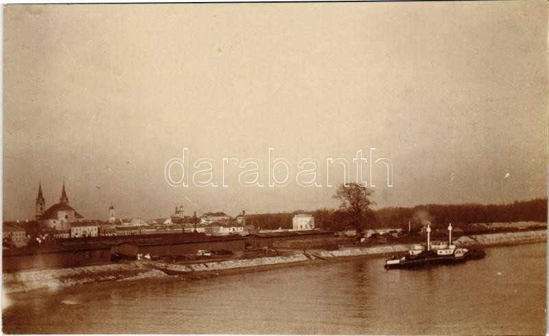 Komárom, Komárnó; Dunapart, gőzhajó / Danube riverside, steamship. photo