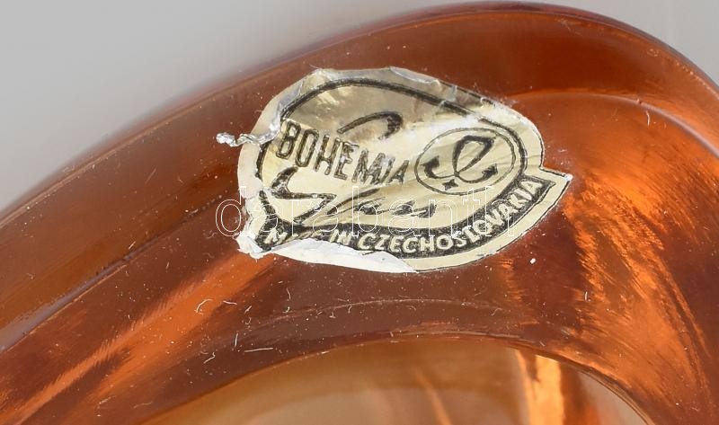 Retró Bohémia tálka, jelzett, d: 11 cm - Image 2