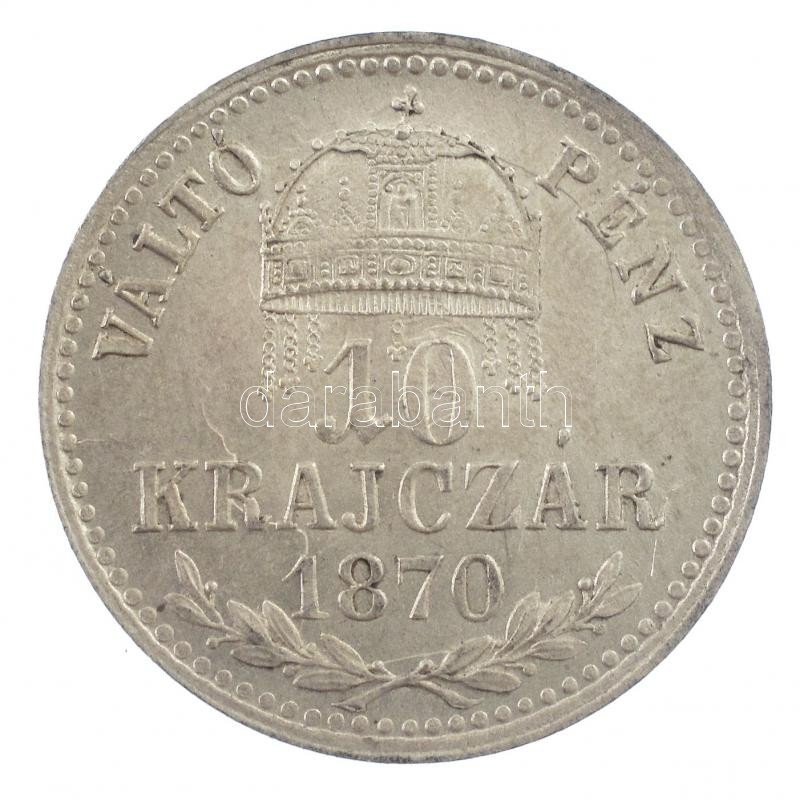 1870GYF 10kr Ag 'Váltó Pénz' T:1- apró karc Adamo M10.1