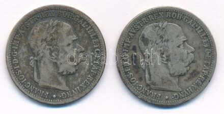 Ausztria 1895. 1K Ag 'Ferenc József' (2x) T:3 patina Austria 1895. 1 Corona Ag 'Franz Joseph' (2x) C:F patina Krause KM#2804