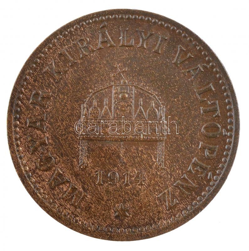 1914KB 2f bronz 'Magyar Királyi Váltópénz' T:1- Adamo K4