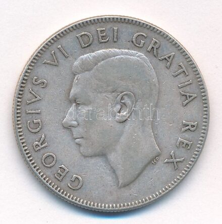 Kanada 1950. 50c Ag 'VI. György', dátum nullájában nincsenek vonalak T:2 Canada 1950. 50 Cents Ag 'George VI' without lines in the date's 0 C:XF Krause KM#45