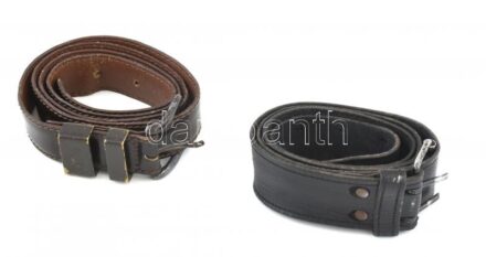 Versace jelzésű barna bőr öv + jelzés nélküli férfi bőr öv, használt állapotban